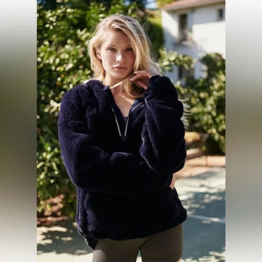 Free People FP Movement Women's‎ Off the Record Soft Hoodie Size Medium Blue